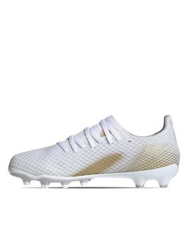 Botas Fútbol Adidas X Ghosted.3 MG Blanco y oro para niño