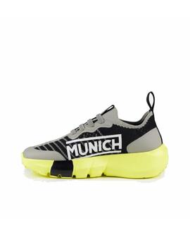 Zapatilla Munich PS Jony Kid 14 Gris/Amarillo