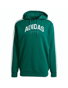 Sudadera Adidas M C Colleg Hood Verde/Blanco