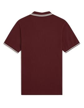 Polo Fred Perry M Twin Tipped Granate para hombre