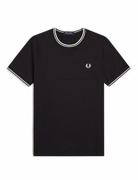 Camiseta Fred Perry M Twin Tipped Negro
