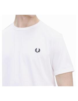 Camiseta Fred Perry M Ringer Blanco