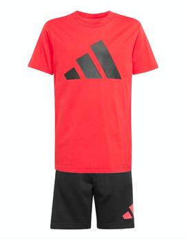 Conjunto Adidas J BL Rojo/Negro