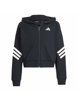 Chaqueta Adidas JG FI 3S FZ Negro/Blanco