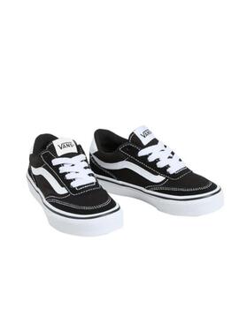 Zapatilla Vans YT Brooklyn Ls Negro/Blanco