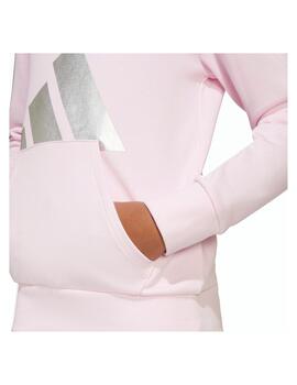 Sudadera Adidas JG Glam Hoodie Rosa/Plata
