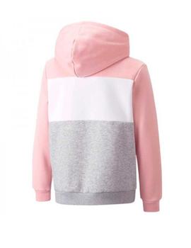 Sudadera Puma Tricolor rosa blanca y gris para niña