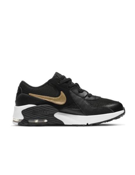 temblor mantener eficiencia Zapatilla Nike Air Max Excee PS Negro Y Oro para niño