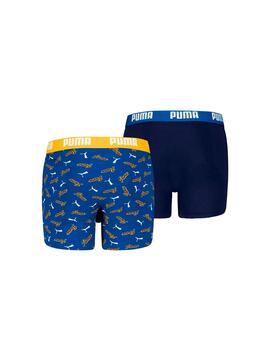Boxer Puma Boys Club House Printed Azul/Amarillo