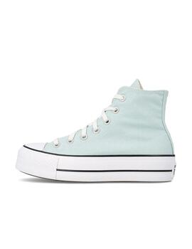 Zapatilla Converse Platform Alta Lona Verde Claro
