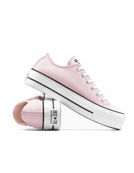 Zapatilla Converse Platform Baja Lona Rosa Claro