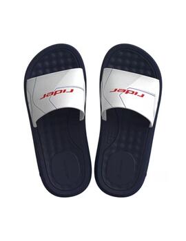 Chancla Rider M Step Slide Azul/Blanco