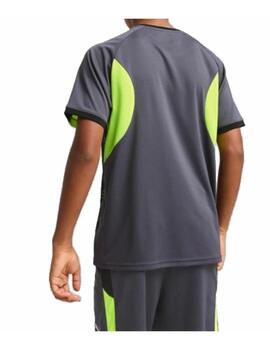 Camiseta Puma J Individual Liga Graphic Gris/Flúor