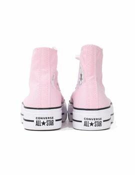 Zapatilla Converse Platform Alta Lona Rosa/Blanco