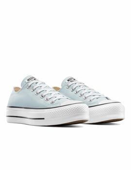 Zapatilla Converse Platform Baja Lona Verde Claro