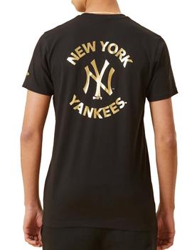 Camiseta New Era NY Yankees Negro y oro