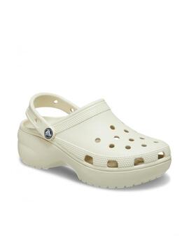 Zueco Crocs W Classic Platform 2Y2 Bone Arena