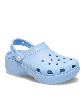 Zueco Crocs W CL Platform Pearl 4NS Celeste