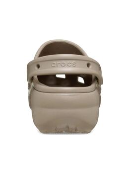 Zueco Crocs W Classic Platform 214 Taupe Marrón