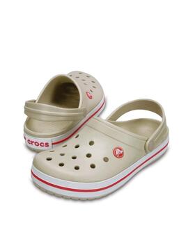 Zueco Crocs U Crocband 1AS Stucco Beige/Rojo