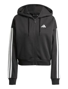 Chaqueta Adidas W 3S FT FZ Negro/Blanca