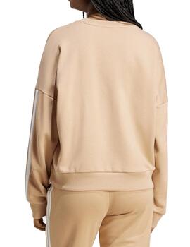 Sudadera Adidas W 3S FT Marrón/Blanco