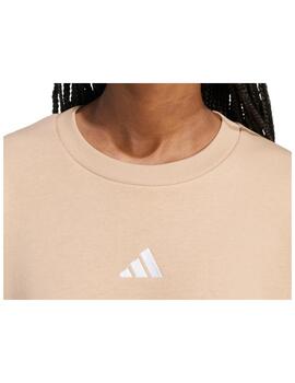Sudadera Adidas W 3S FT Marrón/Blanco