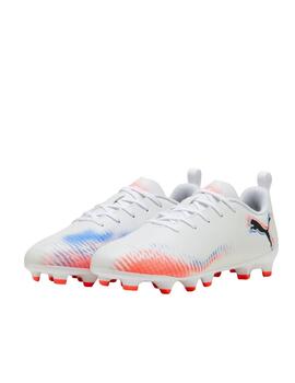 Bota Puma JR Future 8 Play MG Blanco/Flúor