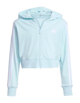 Sudadera Adidas JG 3S FT FZ Menta/Blanco