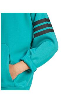 Sudadera Adidas M FI 3S HD Verde/Negro
