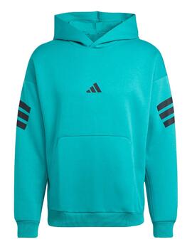 Sudadera Adidas M FI 3S HD Verde/Negro