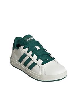 Zapatilla Adidas K Grand Court 2.0 Blanco/Verde