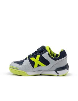 Zapatilla Munich One Kid VCO 76 Gris/Marino/Fluor