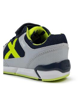 Zapatilla Munich One Kid VCO 76 Gris/Marino/Fluor
