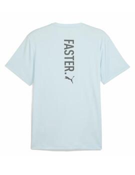 Camiseta Puma M Graphic Run Faster Celeste para hombre