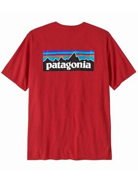 Camiseta Patagonia M P-6 Logo Responsibili Rojo para hombre