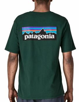 Camiseta Patagonia M P-6 Logo Responsibili Verde para hombre