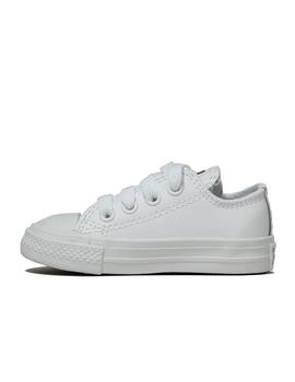 Zapatilla Converse Baja Piel Bebé Blanco