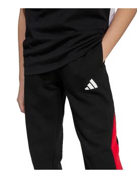 Pantalón Adidas J CB FL Negro/Rojo/Blanco