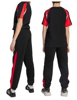 Pantalón Adidas J CB FL Negro/Rojo/Blanco