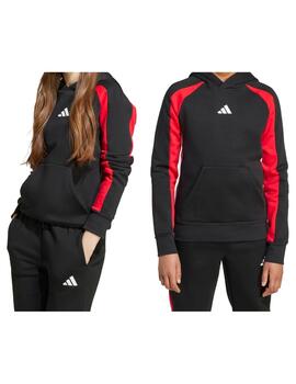 Sudadera Adidas J CB FL Hoodie Negro/Rojo/Blanco