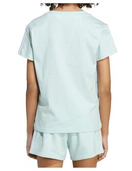 Camiseta Adidas JG 3S 160 Celeste/Blanco