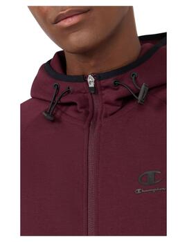 Chaqueta Champion M Hooded F/Z Granate/Negro