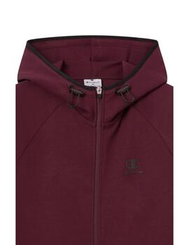 Chaqueta Champion M Hooded F/Z Granate/Negro