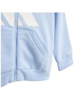 Chándal Adidas Inf BL FL FZ Azul/Blanco