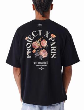 Camiseta Project X Paris Gothic Roses BK Negro hombre