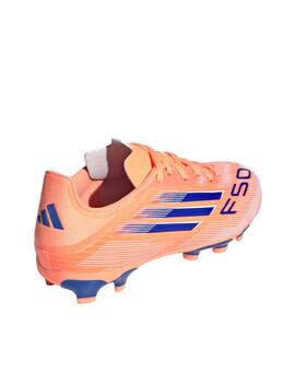 Bota Adidas J F50 League MG Naranja/Royal para niño