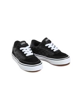 Zapatilla Vans YT  Brooklyn Ls Cuadros Negro/Gris para niño