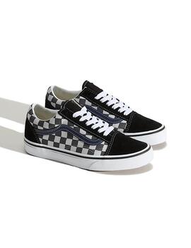 Zapatilla Vans JN Old Skool Cuadros Negro/Gris