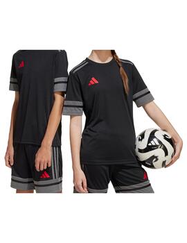 Camiseta Adidas Y Squa25 Negro, gris y rojo para niño
